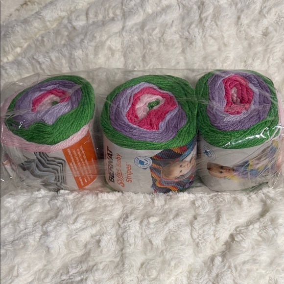 Bernat Other - Bernat Baby Blanket Yarn - Green, Pink, Purple